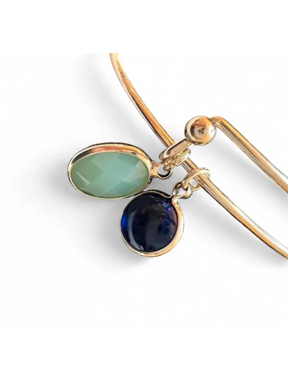 Green and Blue Crystal Charm Bracelet